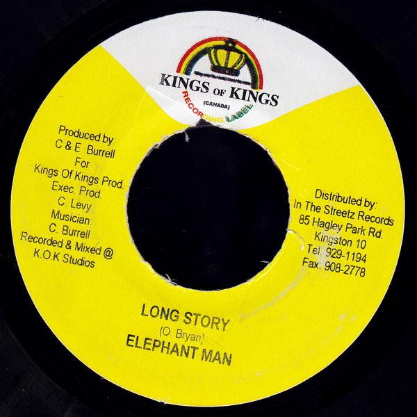 

7inch Record ELEPHANT MAN / MONSTER TWINS - Long Story / Man To Woman none Kings of Kings 2004 Jamaica Reggae, Ska & Dub Used