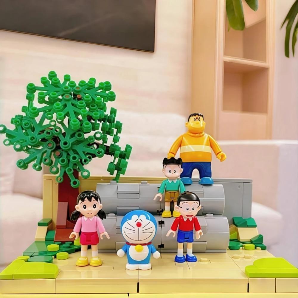 Keeppley Doraemon Series Building Blocks Cement Pipes Time Machine Puzzle Toys Children's Toys Crayons Shin Chan Holiday Gifts