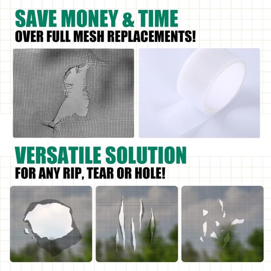 

Лента для ремонта оконных экранов Yousheng, прочная клейкая лента, очень длинная, широкого применения, лента из стекловолокна, набор заплат для ремонта сетки