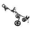 3 Wheel Folding Push Cart Portable Scorecard Holder Sports Bag Push Cart with Foot Brake Adjustable Buckle for Ball Tee