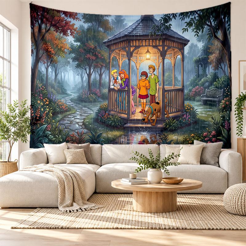 Scooby-Doo Wall Tapestry Home Decor Hanging Cloth Art Background Tapestry for Bedroom