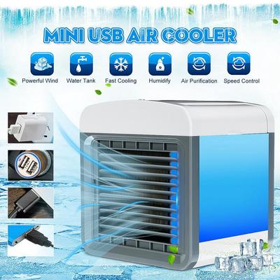 DC5V-9V Mini přenosná klimatizace USB ventilátor Praktický zvlhčovač Čistí 4,5W osobní prostorový vzduchový chladič Chlazení pro kancelářskou domácí plochu
