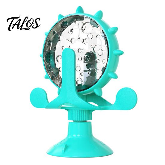 Talos Windmill Cat Treat Dispenser, Interactive Rotating Food Dispenser Toy, Suction Cup Fun Puzzle Feeder for Indoor Cats Solo Play, Mental