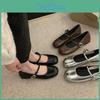 Womens Jane Square Shoes Mary Closed Toe Low Heels Dressy Shoes Chunky Block Heel Dressy Shoes For Women Mary Janes Flats With Adjustable Ankle Strap