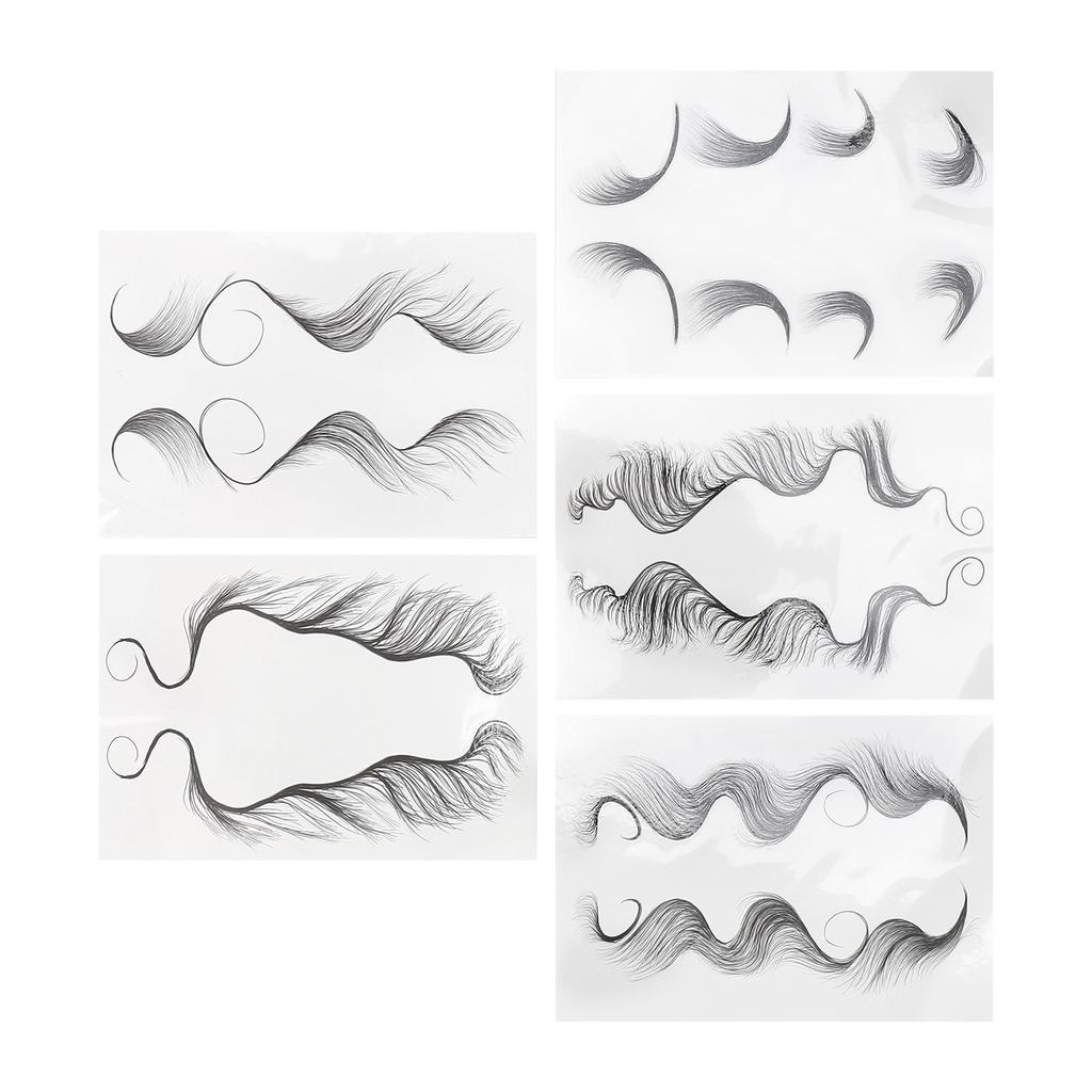 5Pcs Temporary Hair Tattoo Stickers Curly Hair Makeup Stickers Fake Hairline Tattoo Stickers