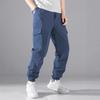 Men S Multi Pocket Heavy Twill Cargo Pants Solid Color Fashion Tapered Pants