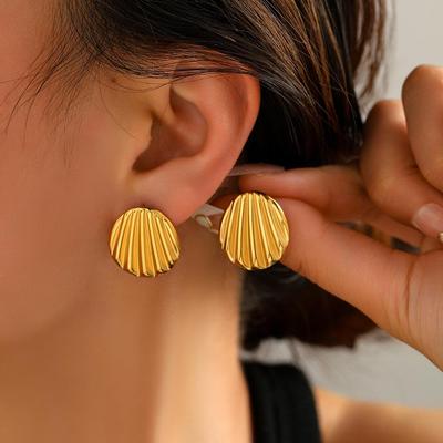 Ocean Style Shell & Snail Stud Earrings for Women – Fashionable, Versatile, Non-Fading Gold Ear Accessories