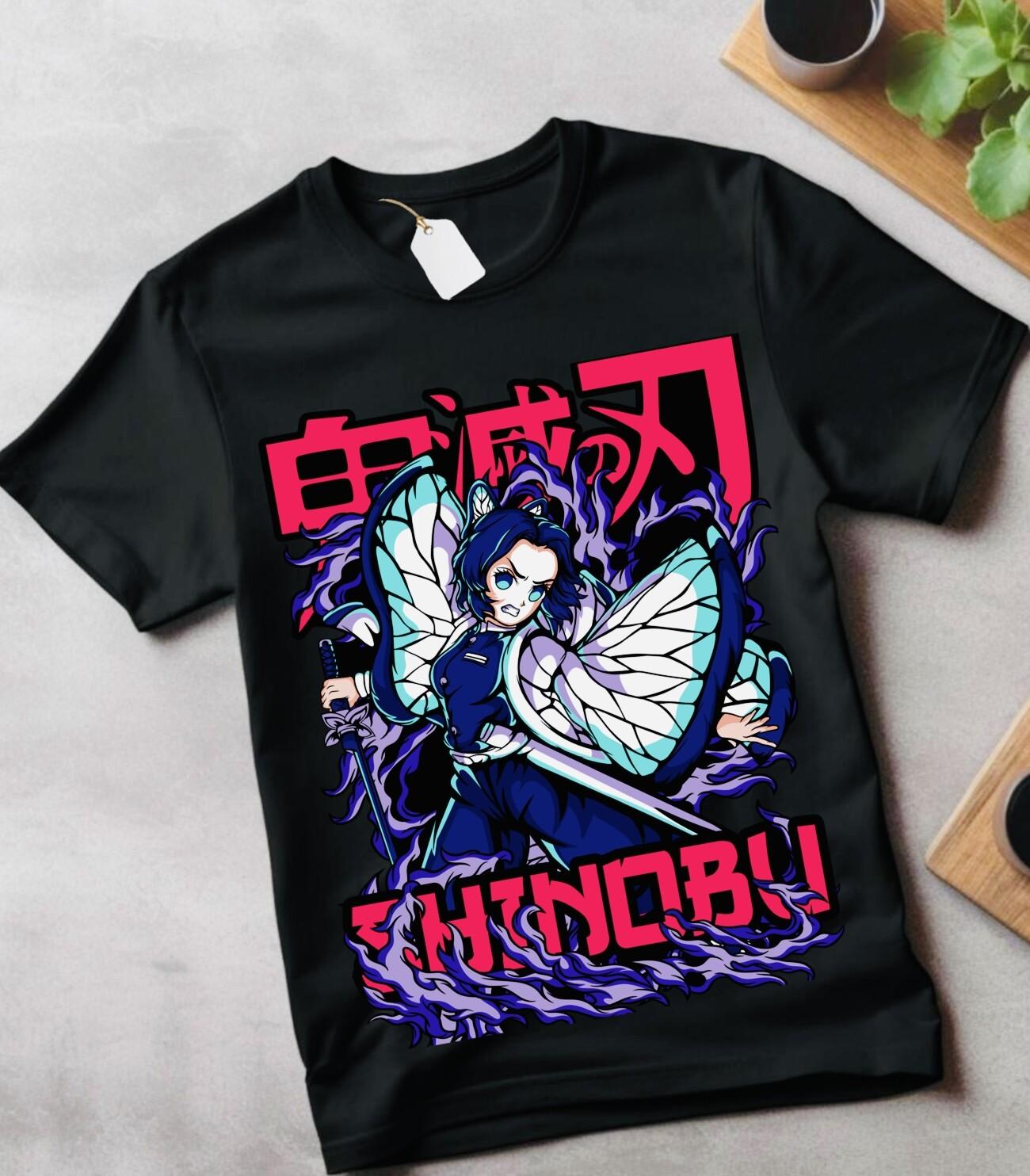 Shinobu Kocho Shirt Insect Hashira Tshirt Doma Muzan T-Shirt Mens Womens Tees Top Demon Slayer gift M
