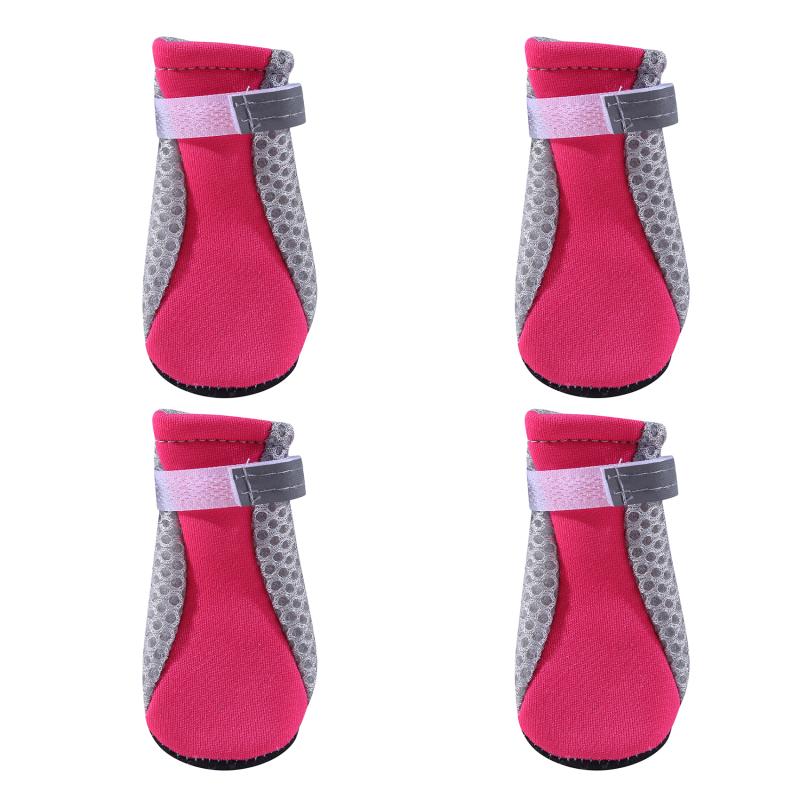 

Pet Dog Shoes Puppy Outdoor Soft Bottom for Cat Rain Boots Waterproof Boots Cute Dog Shoes Breathable Mesh Pet Shoes S рожевий червоний колір
