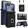 Z Flip7 Crossbody Foldable Phone Case with Card Slot Suitable for Samsung Flip6, Small Chic Style Phone Case Protective Cover
