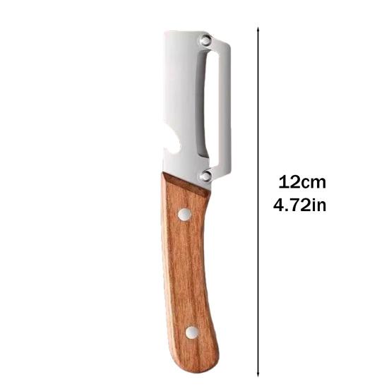 Pelapatate in Acciaio Inossidabile con Manico in Legno Pelapatate 2-in-1 per Frutta e Patate