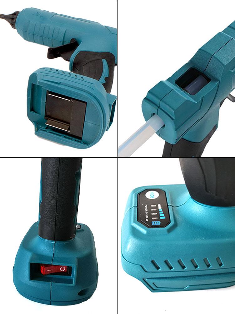 Electric Hot Melt Glue Gun Cordless Electric Glue Gun Glue Stick Hot Melt Welding Air Gun for 18V-21V Makita/Milwaukee/Dewalts