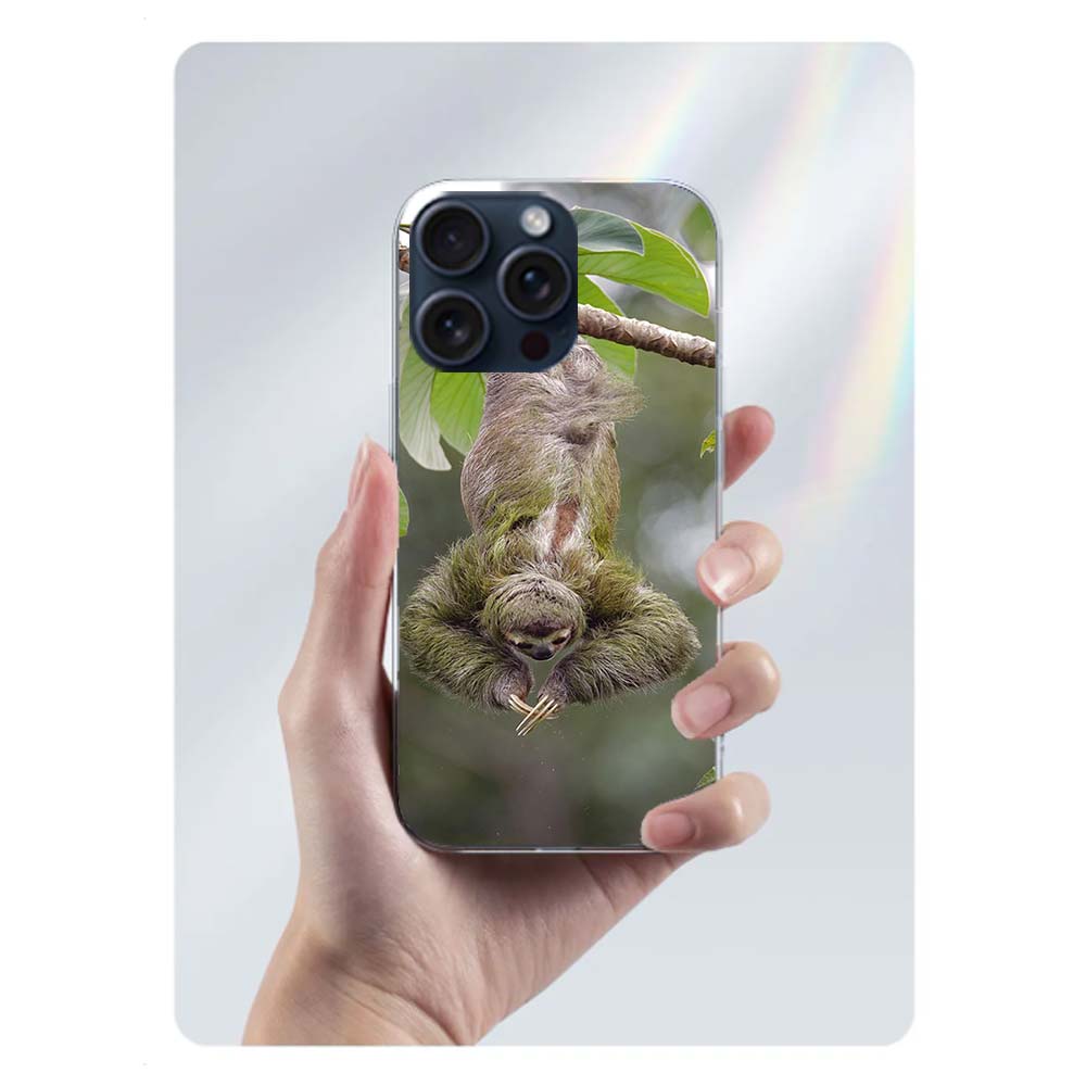 Cute Sloth Clear Phone Case For Iphone 17 Air 16 Pro Max 15 Pro 14 Plus 17E 16E 11 13 12 Mini Cover Cases Fundas Cell TPU Capa S