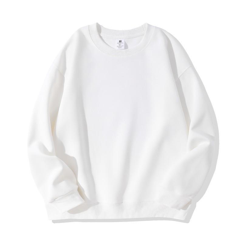 Unisex Oversized Cotton Blend Long Sleeve Pullover Hoodie Solid Color Casual Sweatshirt Winter