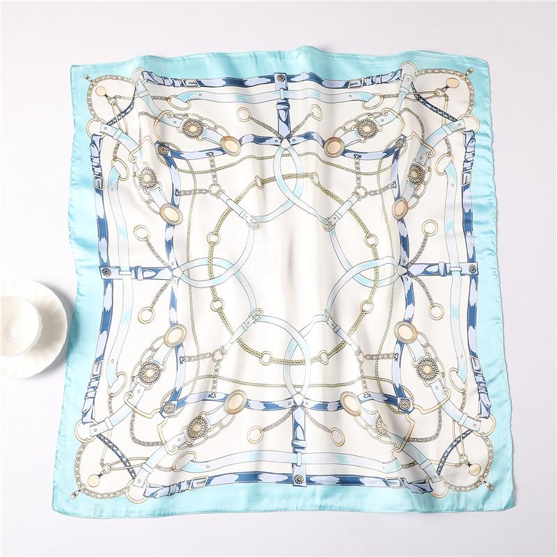 New printed silk scarf temperament fashionable versatile small square scarf women's spring and summer thin decorative sunscreen autumn and winter warm