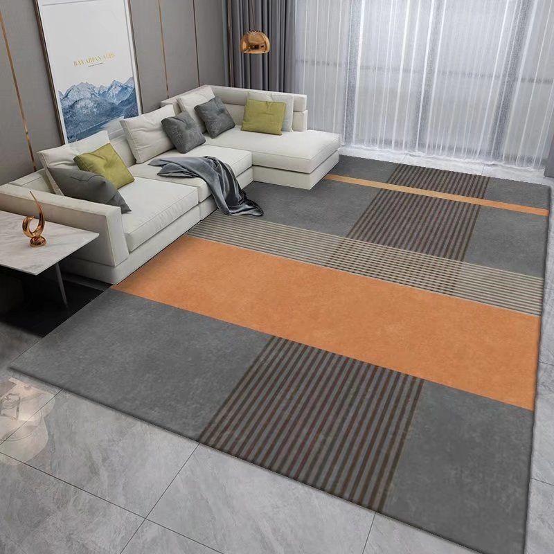 Simple Ins Light Luxury Orange Carpet Living Room Coffee Table Mat Nordic Modern Room Bedroom Bedside Rug Household Floor Mat