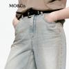 MO&Co. Women's Vintage Wash Straight-Leg Jeans