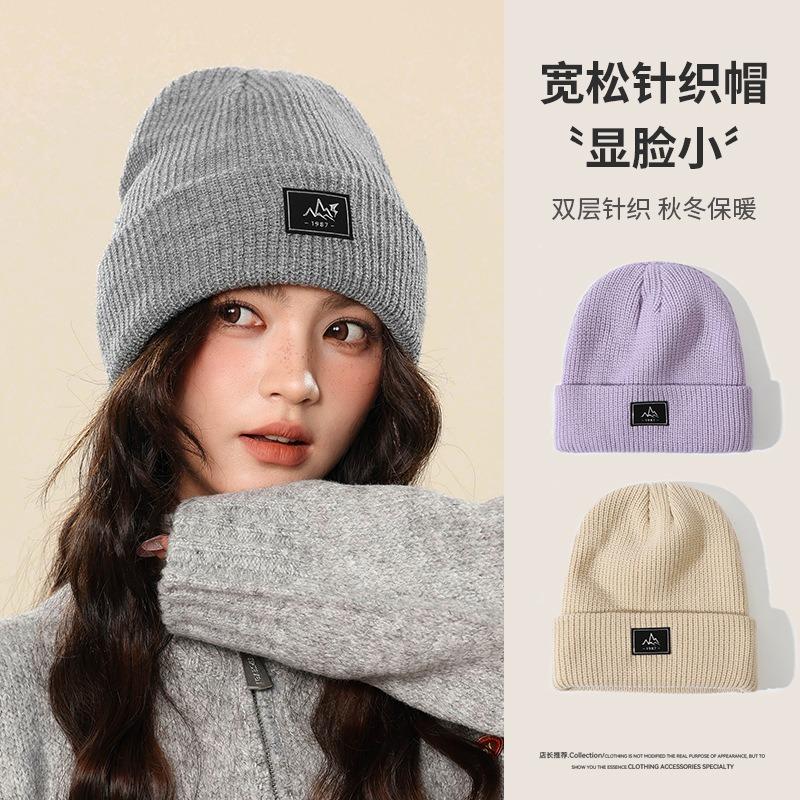 Mountain Silver Label Cloth Knitted Hat Women's Autumn and Winter Outdoor Hat Mountaineering Cold Protection Ear Protection Men's Wool Hat