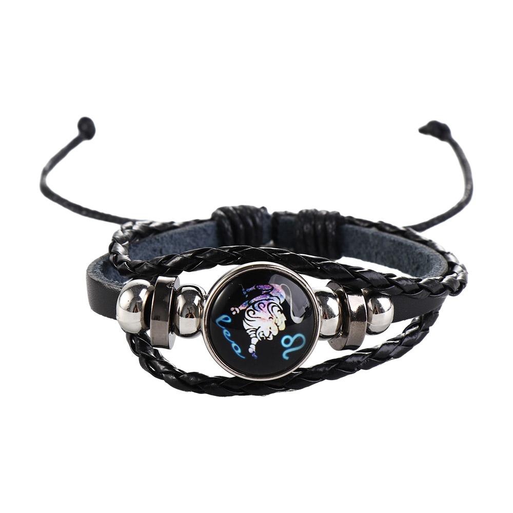 Trendy Retro Sign Multilayer Bead 12 Zodiac Twelve Constellation Horoscope Jewelry Bracelet Couple Bracelet Fashion Accessories