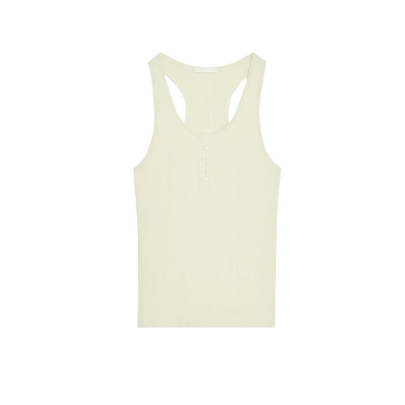 Summer New Product Women's Clothes French Simplicity Style Decorated Row Button Cotton Plaid Round Neck Sleeveless Tops 4786009