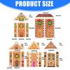 Gingerbreads Patterned Door Decoration Set Washable Polyester Seasonal Party Supplies