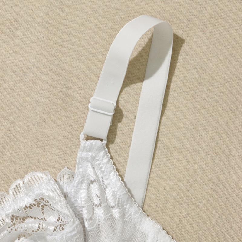 Women Full‑Coverage Underwire Bra Elegant Floral Lace Plus Size Large Cup Adjustable Back Closure Everyday Lingerie