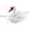 Yardwe 3D Simulated Swan Statue, Realistic Floating Swan Garden Decoration for Pond, Pool, and Home Decor, White, 12.99 X 10.23 X 6.29 Inches