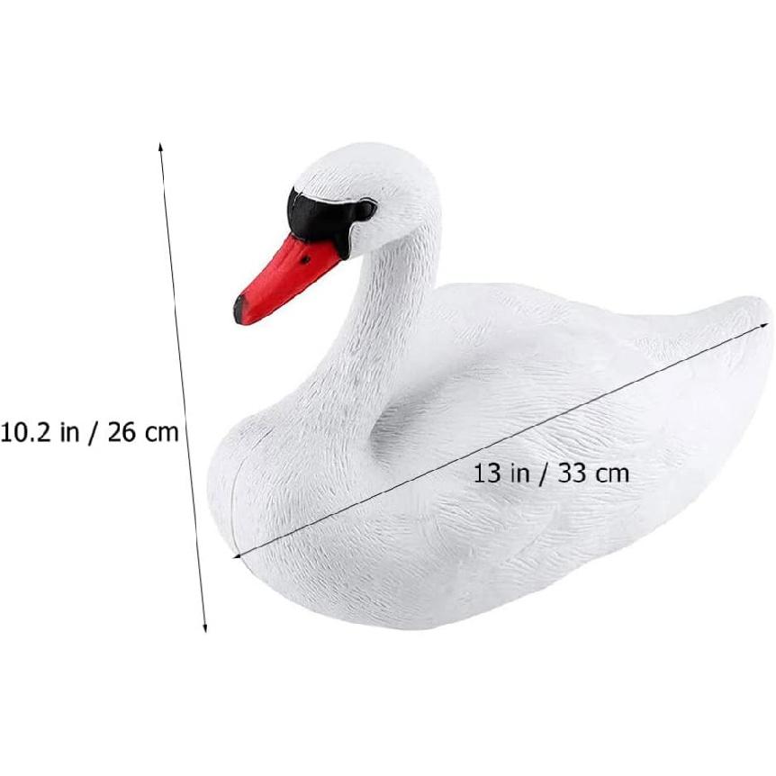Yardwe 3D Simulated Swan Statue, Realistic Floating Swan Garden Decoration for Pond, Pool, and Home Decor, White, 12.99 X 10.23 X 6.29 Inches