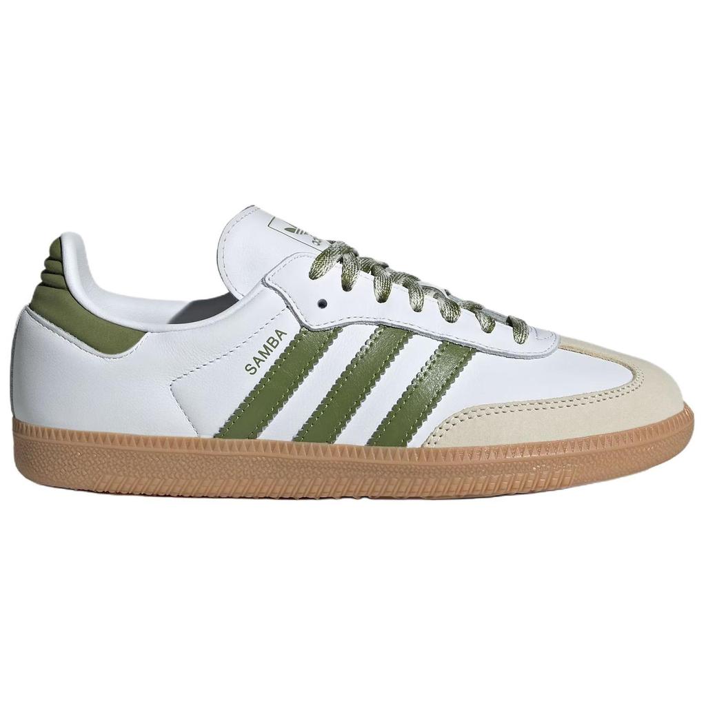 adidas Samba Womens OG 'White Tech Olive Gum' (women's sizes) Cloud White / Tech Olive / Gum German Army Trainers JS1352