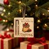 Elk Pattern Xmas Tree Pendants Rustic Santa Reindeer Money Holder Ornament, Wooden Cash Gift Card Winter Holiday Home Decorations Clip with