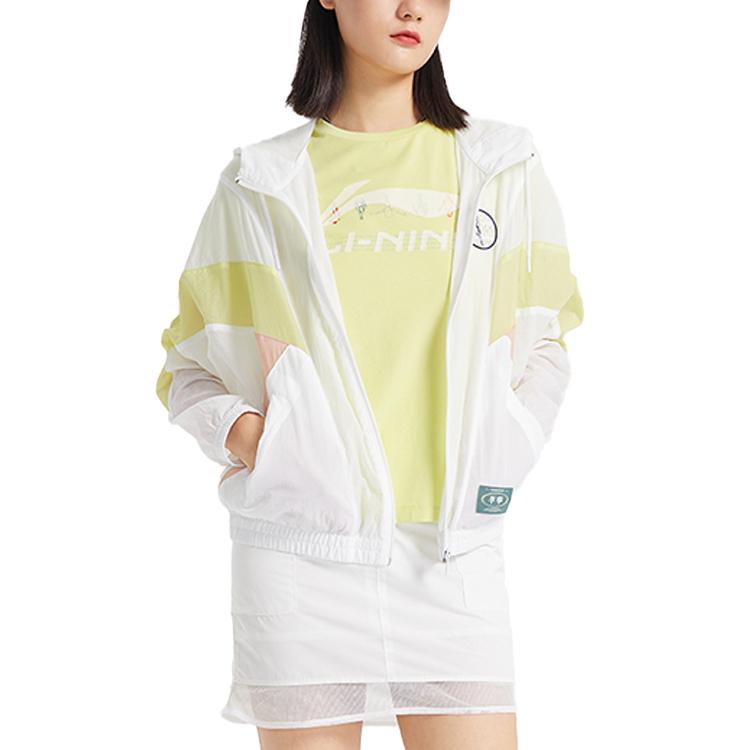 Li Ning Sports Fashion Serie Lockere Sport Langarmjacke Damenjacke Weiß AFDQ264-2