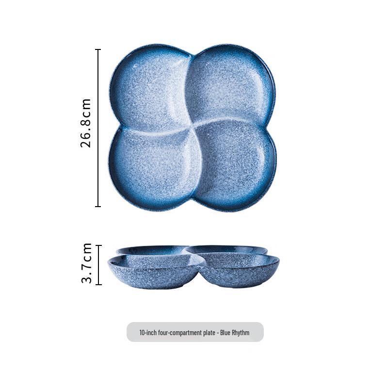 Zhi Shi Seramik 4 Bölmeli Kahvaltı Tabağı
