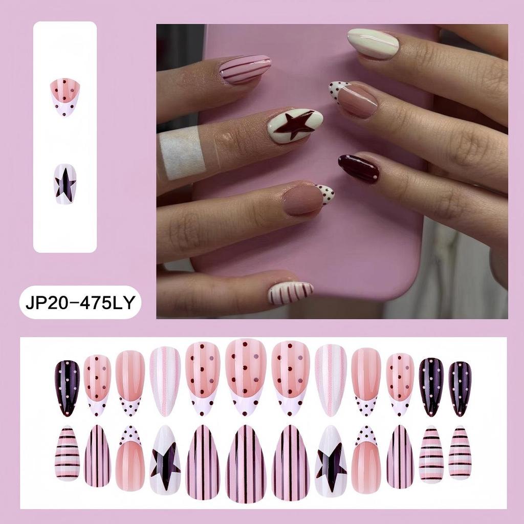 Pegatinas Desmontables para Uñas Estilo Europeo y Americano - Uñas Postizas Simples y Llevables