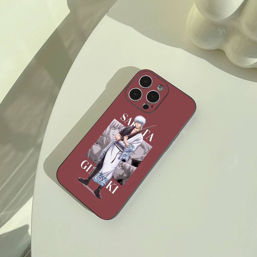 G-Gintama-Gintoki Sakata Phone Case For iPhone 17,16,15,14,13,12,11 Pro Max,16Plus,XS Soft Black Cover