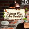 2D Flat, 1pc Vintage Guinea Pig Family Sign - Rustic Farmhouse Decor Plaque with "Guinea Pigs Are Family" Text