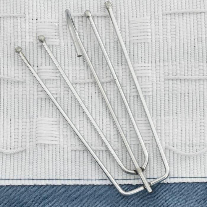 VidaXL Rideaux occultants aspect lin avec crochets 2pcs Bleu 140x175cm
