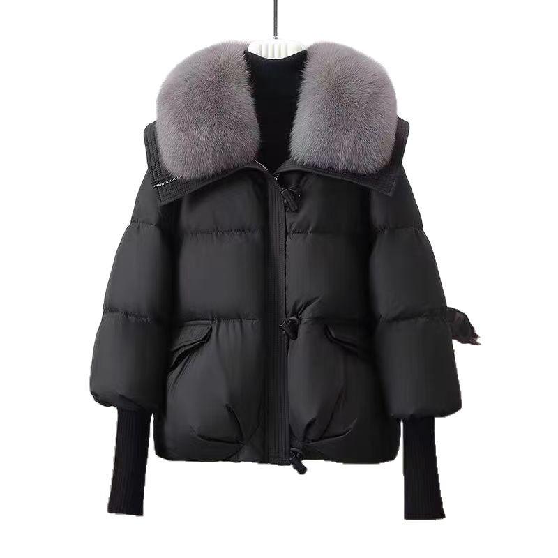 Cotton-padded Jacket Womens Short Korean Version of Relaxed Fit Cotton-padded Clothes Womens Oversized Fur Collar Thickened Cotton-padded Jacket