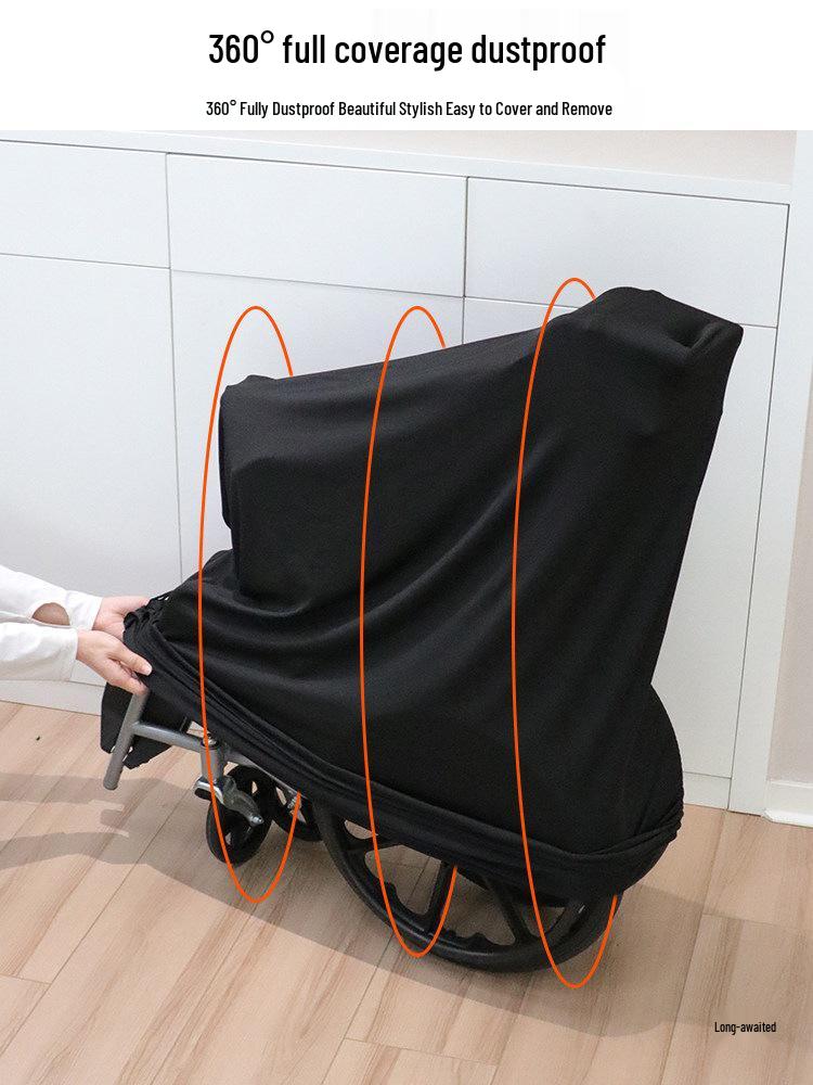 Milk Silk Elastic Cover for Electric Wheelchair - Dustproof, Full Coverage, Anti-Stain, Drawstring Design