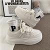 Popular platform white shoes women's 2025 autumn new popular versatile small whiteboard shoes heightening shoes sports shoes