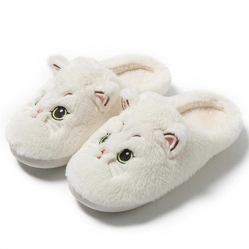 New Cat Cotton Slippers Autumn and Winter Cute Cartoon Student Dormitory Indoor and Outdoor Warm Fluff Drag Couple