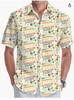 Summer Hawaiian Shirt Men's Fashion Digital Printing Short Sleeve Source Factory One and a half sleeves