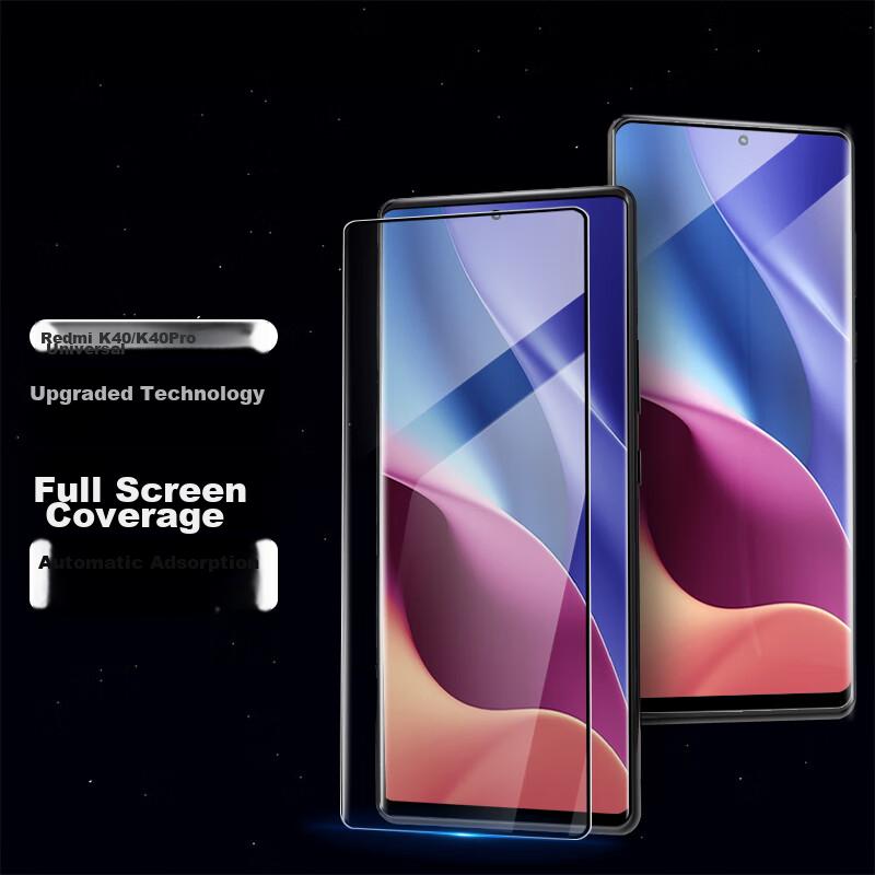 HotFire Tempered Glass Screen Protector for Xiaomi Redmi K40/K50/K40s/K50Pro/K40Pro+, Full Coverage Automatic Adhesive Glass for Xiaomi Phones