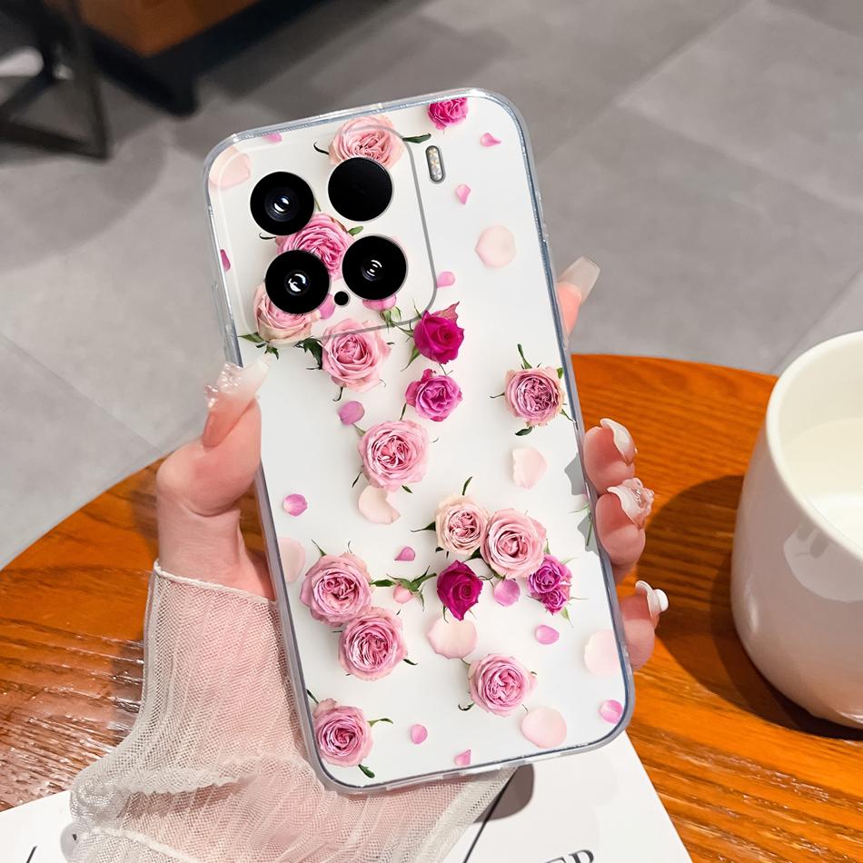 Leisure Flower Case For Xiaomi 15 Pro Clear Phone Bags Colourful Soft Back Cover For Xiaomi15 15Pro Silicone Anti Drop Housing