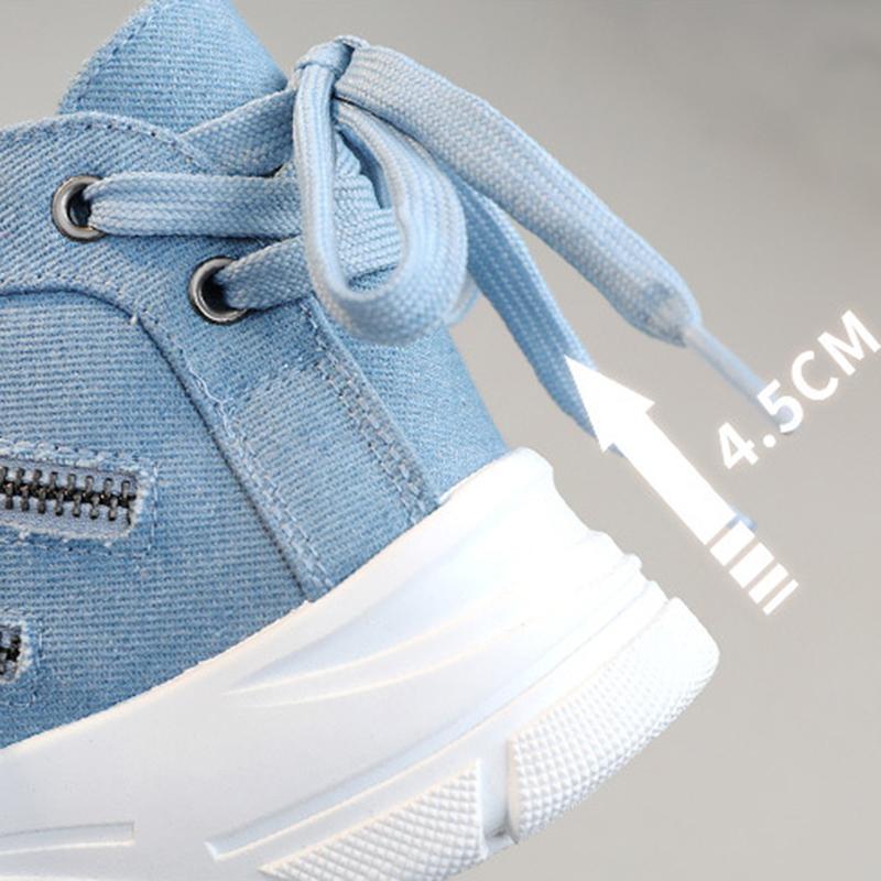 Canvas High Top Women's Shoes for Spring and Summer, Breathable Thick Sole, Height Increasing Casual Shoes, Martin Boots, Sports Shoes