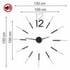 Modern stick-on wall clock 100-130cm