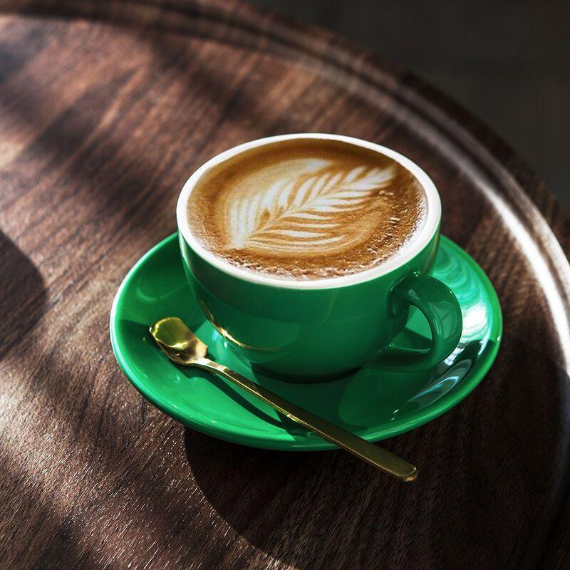 Barista empfiehlt Keramik Kaffeetasse und Untertasse Set 3. Generation verdickt caboo latte professionelle Latte Art Tasse 350