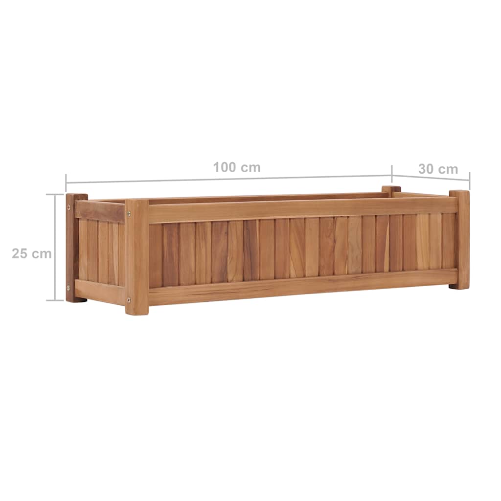 Vidaxl Podwyższona Donica 100X30X25 Cm, Lite Drewno Tekowe