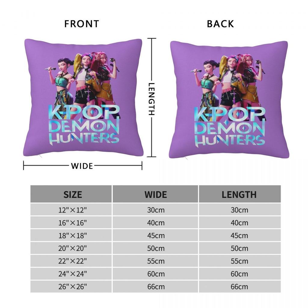 Huntrix Quadratischer Kissenbezug Dekokissen Kpop Dämonenjäger 45*45Cm Kissenbezüge