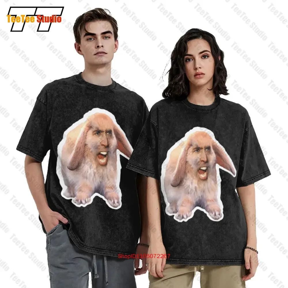 Nicolas Cage  Oversized TShirt Nicholas Rabbit Fathers Day Funny Meme Nic YJ S