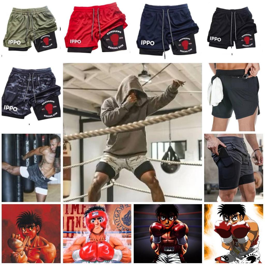 Anime IPPO Muay Thai Kick Boxing UFC MMA Mieszane sztuki walki Szorty Anime Mężczyźni Kobiety Unisex Podwójna warstwa Szybkie suszenie Oddychające Sport Siłownia Fitness Trening